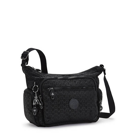 Kipling Gabbie Small Printed Crossbody Táska Fekete | HU 1147XY